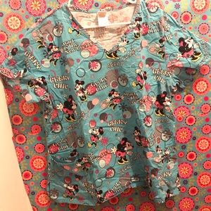 Minnie Mouse Nerd Scrub Top